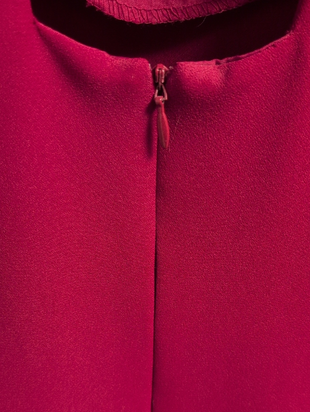 V.I Petites Red Dress With Rhinestone Button Decal, Zip Up With Shoulder Pads 16 - Picture 6 of 8